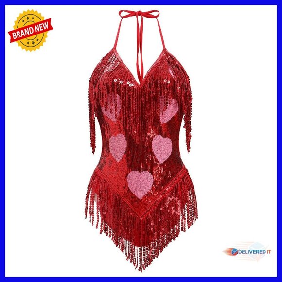 Other - Sparkle Star Fringe Bodysuit Rave Festival Outfit Adjustable Halter